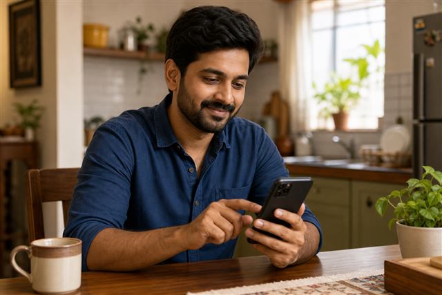 Driver entering vehicle registration number on a phone