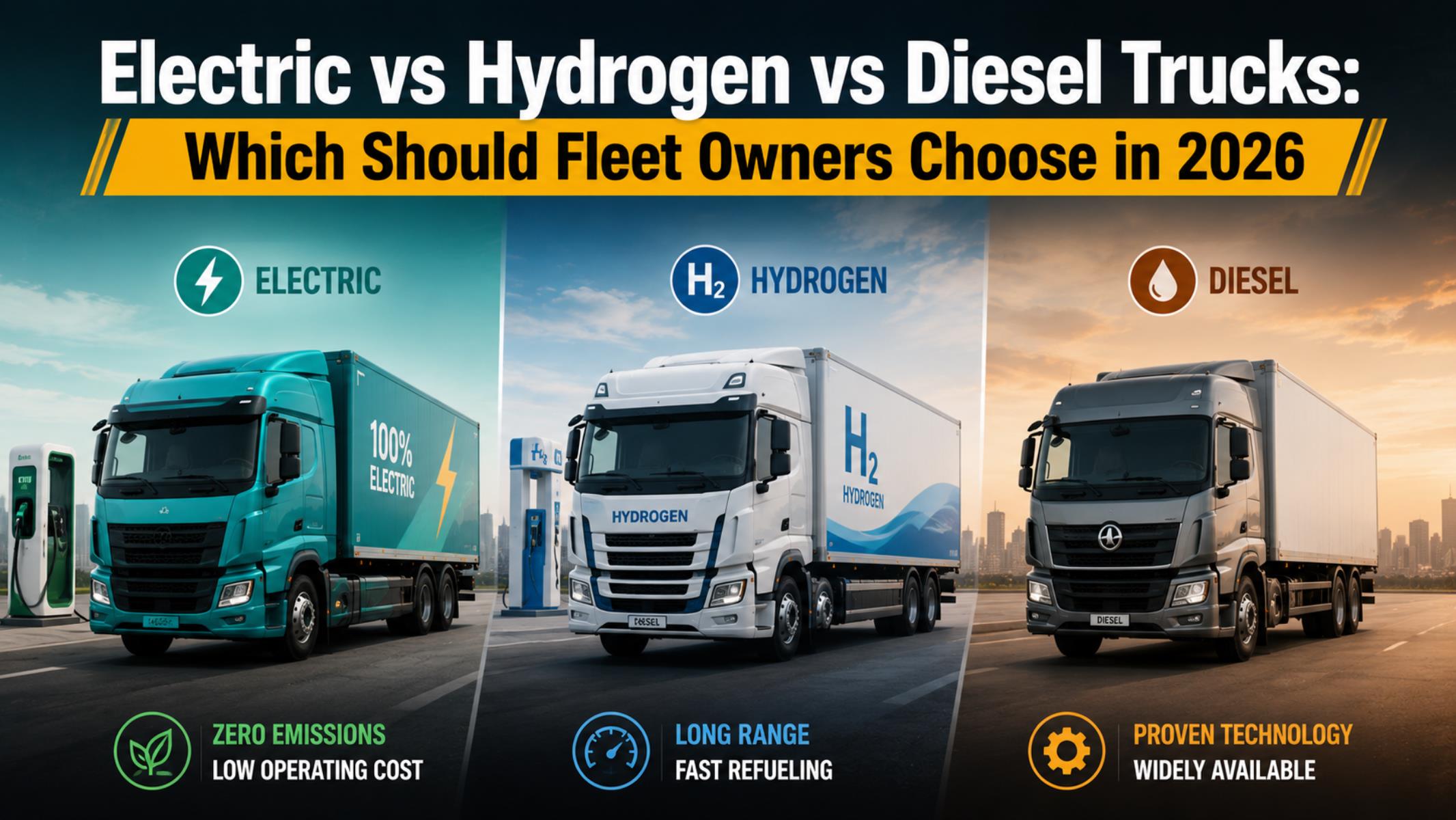 Electric vs Hydrogen vs Diesel Trucks: Which Should Fleet Owners Choose in 2026